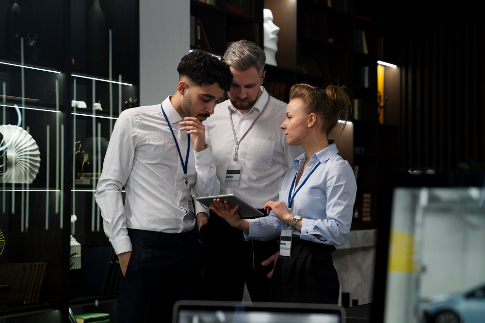IT-Support-Techniker in Wien, der einen Desktop-Computer in einem modernen Büro repariert