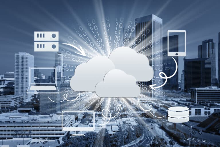 Disaster Recovery Konzept mit Datenwolke und Backup-System
