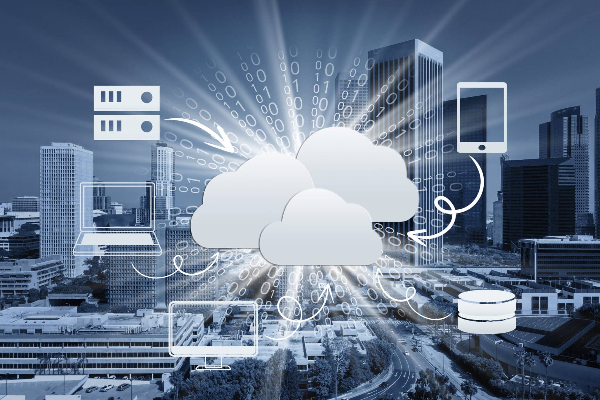Disaster Recovery Konzept mit Datenwolke und Backup-System